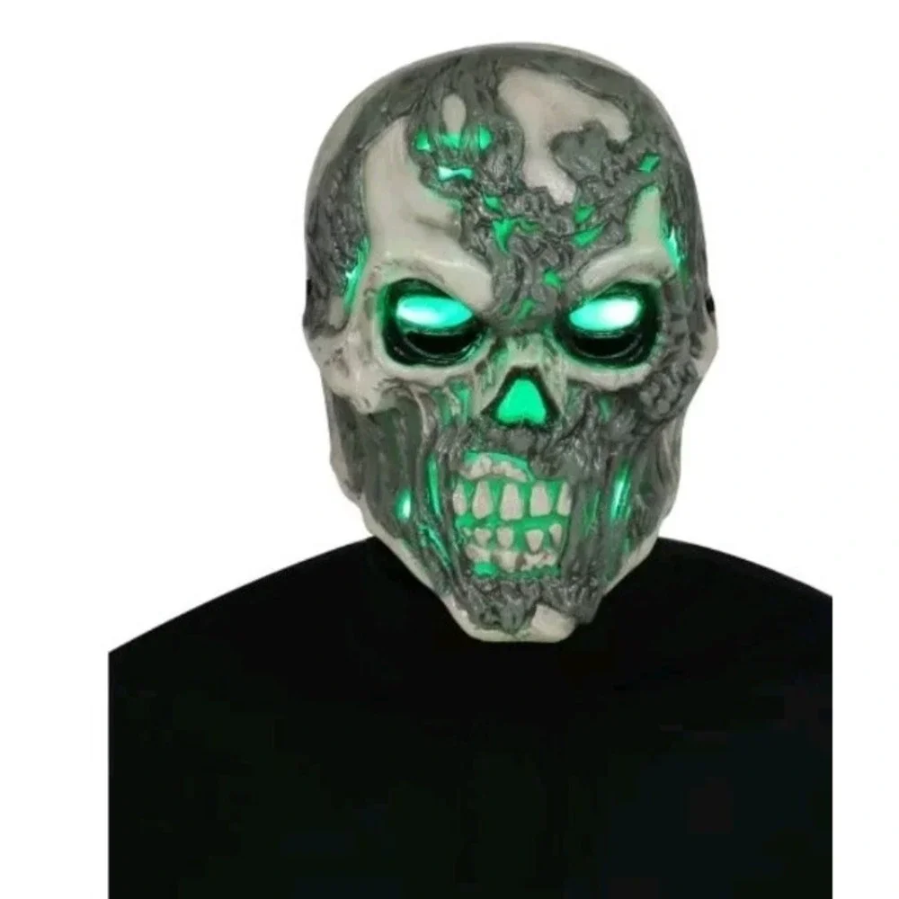 Spirit Halloween Mask Light-Up LED Toxic Zombie Half Mask OS Scary Costume